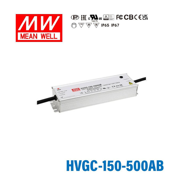 Mean Well HVGC - 150 - 500AB Power Supply 150W 500mA - Adjustable and Dimmable - HVGC-150-500AB - powersupplymall.com