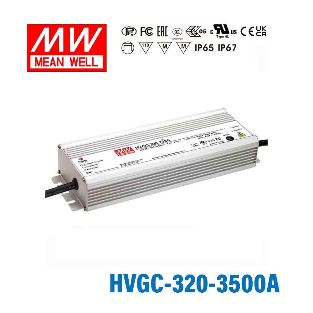 Mean Well HVGC - 320 - 3500A Power Supply 320W 3500mA - Adjustable - HVGC-320-3500A - powersupplymall.com