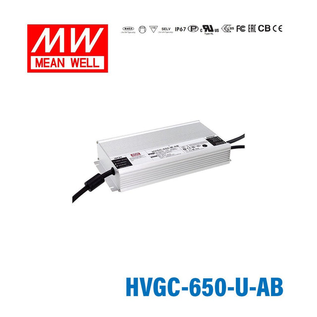 Mean Well HVGC - 650 - U - AB Power Supply 650W 11200mA - Adjustable and Dimmable - HVGC-650-U-AB - powersupplymall.com
