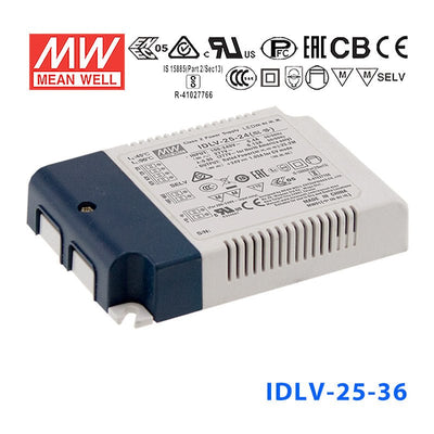Mean Well IDLV-25-36 Power Supply 25W 36V, Dimmable