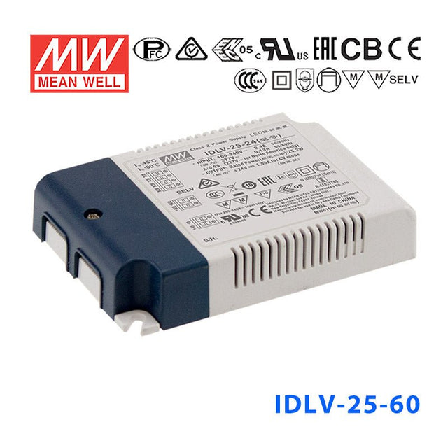 Mean Well IDLV - 25 - 60 Power Supply 25W 60V, Dimmable - IDLV - 25 - 60 - powersupplymall.com