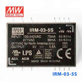 Mean Well IRM-03-5S Switching Power Supply 3W 5V 600mA - Encapsulated - IRM-03-5S - powersupplymall.com