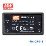 Mean Well IRM-05-3.3 Switching Power Supply 4.125W 3.3V 1.25A - Encapsulated - IRM-05-3.3 - powersupplymall.com