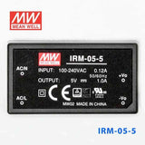 Mean Well IRM-05-5 Switching Power Supply 5W 5V 1A - Encapsulated - IRM-05-5 - powersupplymall.com