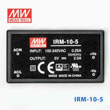 Mean Well IRM-10-5 Switching Power Supply 10W 5V 2A - Encapsulated - IRM-10-5 - powersupplymall.com