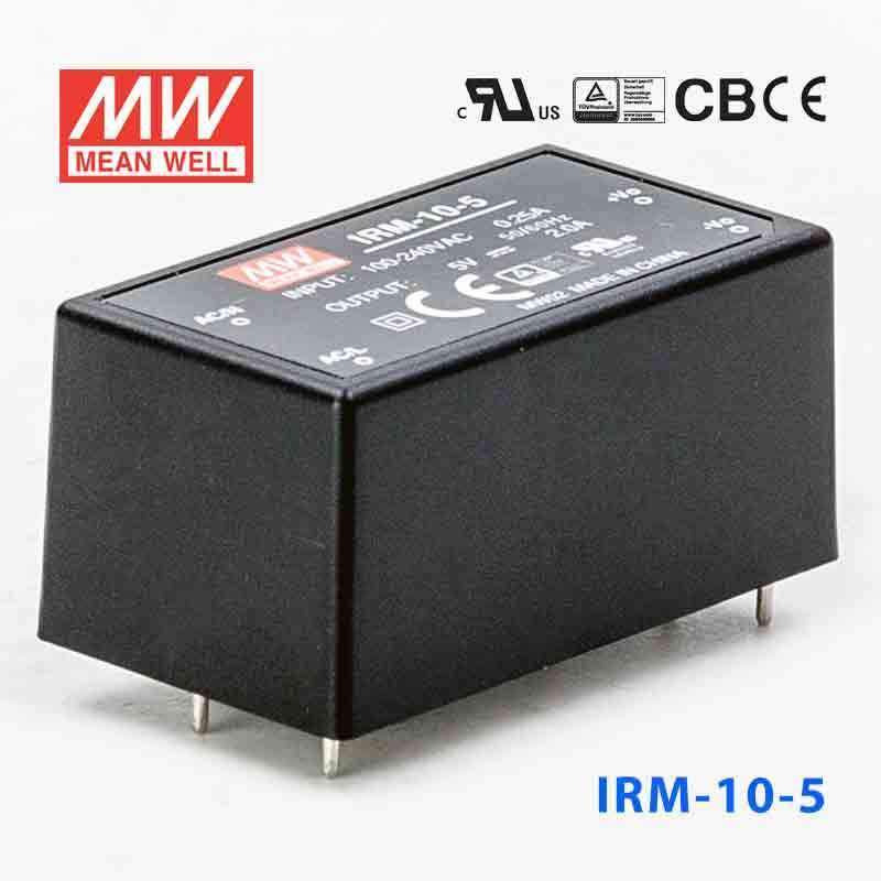 Mean Well IRM - 10 - 5 Switching Power Supply 10W 5V 2A - Encapsulated - IRM - 10 - 5 - powersupplymall.com