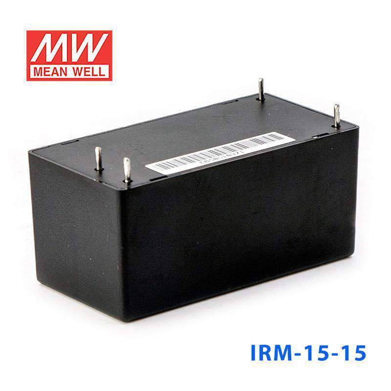 Mean Well IRM - 15 - 15 Switching Power Supply 15W 15V 1A - Encapsulated - IRM - 15 - 15 - powersupplymall.com