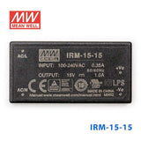 Mean Well IRM - 15 - 15 Switching Power Supply 15W 15V 1A - Encapsulated - IRM - 15 - 15 - powersupplymall.com