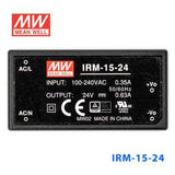 Mean Well IRM-15-24 Switching Power Supply 15.12W 24V 0.63A - Encapsulated - IRM-15-24 - powersupplymall.com