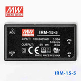 Mean Well IRM-15-5 Switching Power Supply 15W 5V 3A - Encapsulated - IRM-15-5 - powersupplymall.com