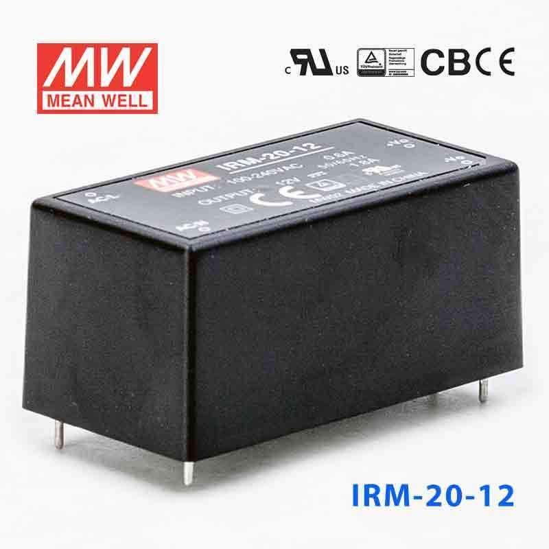 Mean Well IRM - 20 - 12 Switching Power Supply 3W 12V 1.8A - Encapsulated - IRM - 20 - 12 - powersupplymall.com