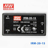 Mean Well IRM-20-15 Switching Power Supply 3W 15V 1.4A - Encapsulated - IRM-20-15 - powersupplymall.com