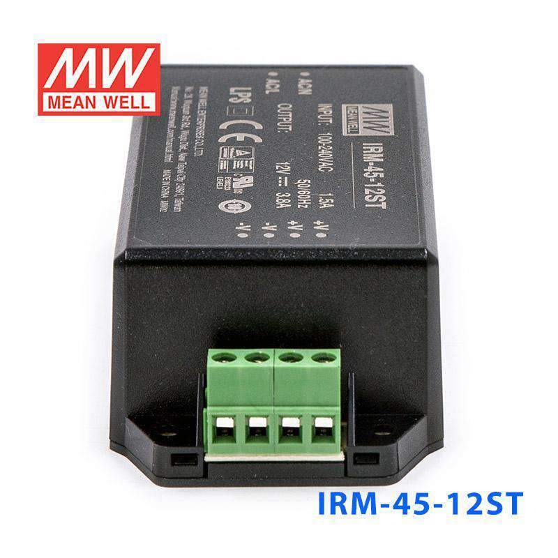 Mean Well IRM-45-12ST Switching Power Supply 45.6W 12V 3.8A - Encapsulated - IRM-45-12ST - powersupplymall.com