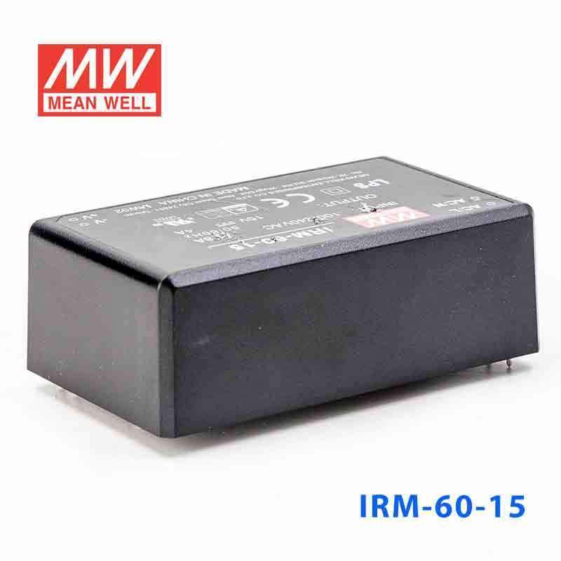 Mean Well IRM - 60 - 15 Switching Power Supply 60W 15V 4A - Encapsulated - IRM - 60 - 15 - powersupplymall.com