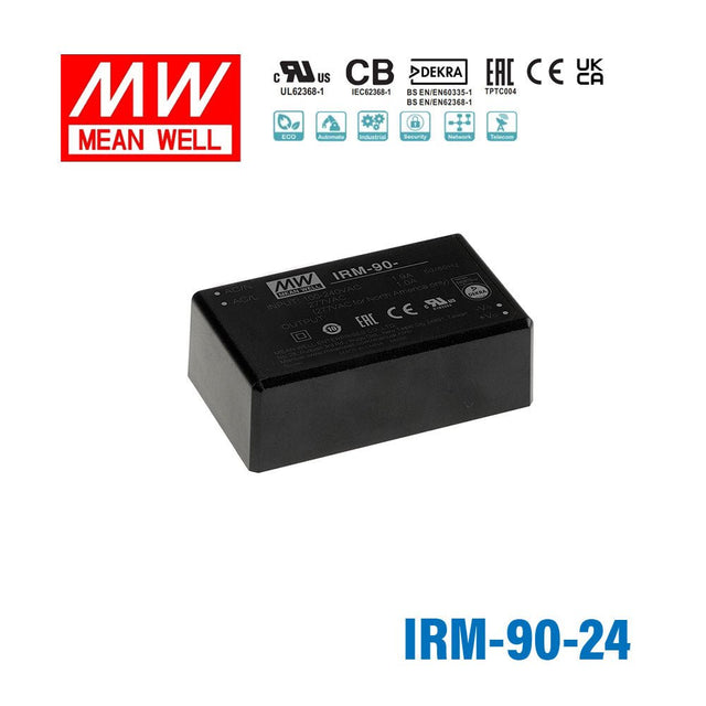 Mean Well IRM - 90 - 24 Switching Power Supply 99W 24V 4.13A - Encapsulated - IRM-90-24 - powersupplymall.com