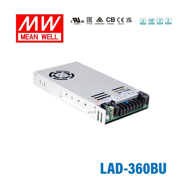 Mean Well LAD-360BU Security/Fire Alarm PSU with Battery Charger/UPS, 360W, 27.6V, UART Signal 11.5A - LAD-360BU - powersupplymall.com