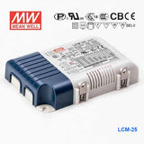 Mean Well LCM-25 Power Supply 25W 350mA 500mA 600mA 700mA(default) 900mA 1050mA - Dimmable - LCM-25 - powersupplymall.com