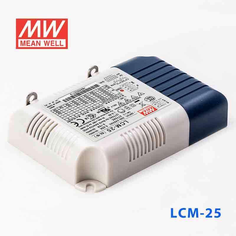Mean Well LCM-25 Power Supply 25W 350mA 500mA 600mA 700mA(default) 900mA 1050mA - Dimmable - LCM-25 - powersupplymall.com