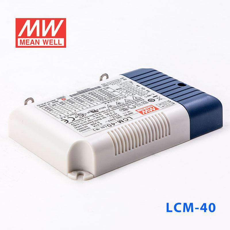 Mean Well LCM-40 Power Supply 42W 350mA 500mA 600mA 700mA(default) 900mA 1050mA - Dimmable - LCM-40 - powersupplymall.com