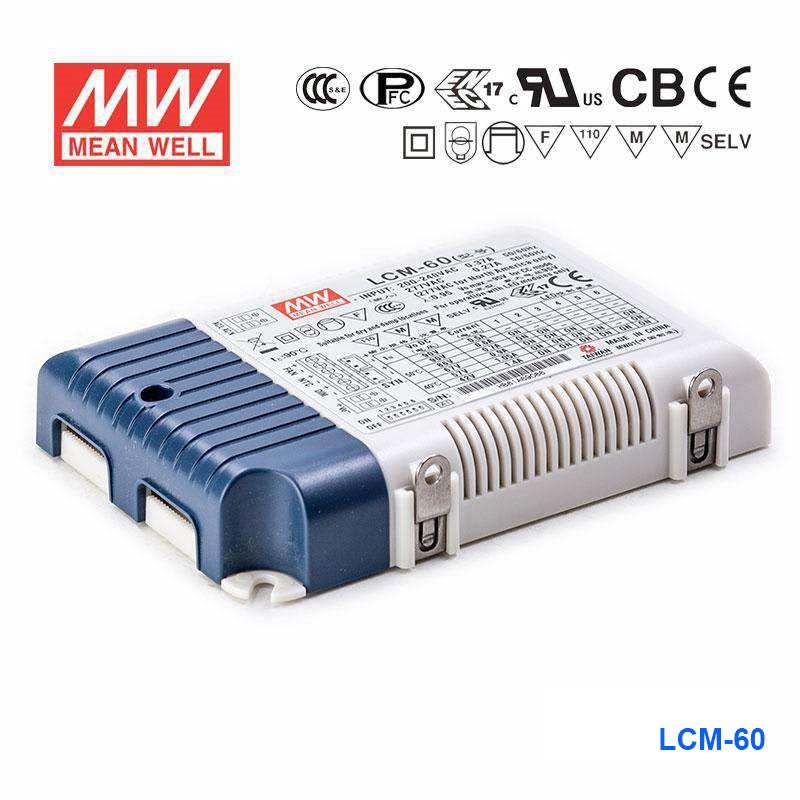 Mean Well LCM - 60 AC - DC Multi - Stage LED driver Constant Current - LCM - 60 - powersupplymall.com