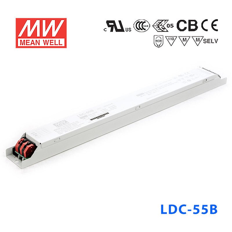 Mean Well LDC - 55B Linear LED Driver 55W 500~1600mA Adjustable Output - Dimmable - LDC - 55B - powersupplymall.com