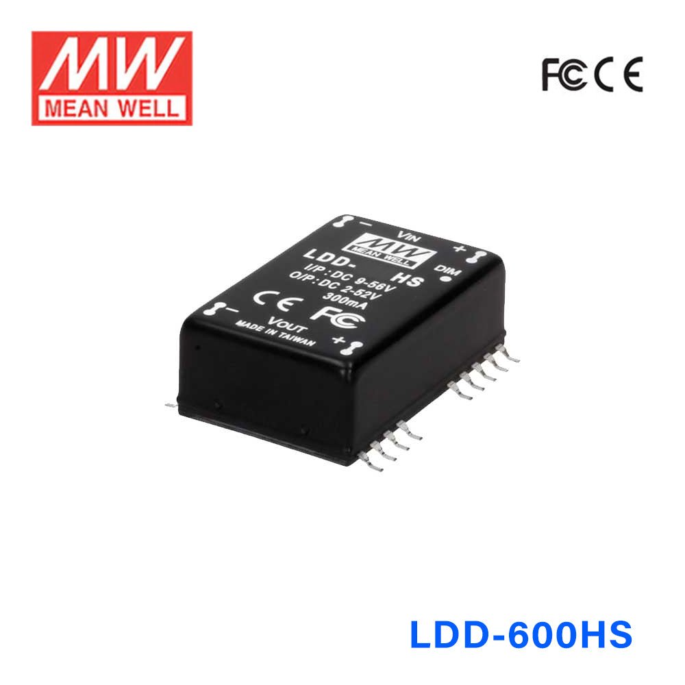 Mean Well LDD - 600HS DC/DC LED Driver CC 600mA - Step - down - LDD - 600HS - powersupplymall.com
