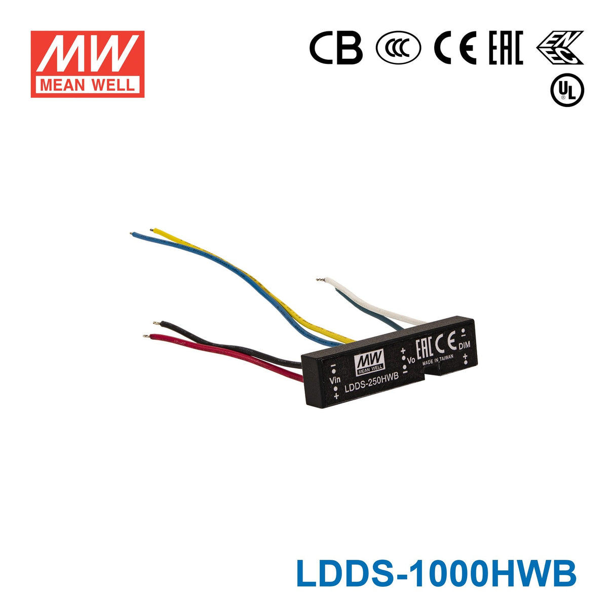 Mean Well LDDS - 1000HWB DC/DC LED Driver CC 1000mA - Step - down Wire Type - 3 in 1 Dimmable - LDDS-1000HWB - powersupplymall.com