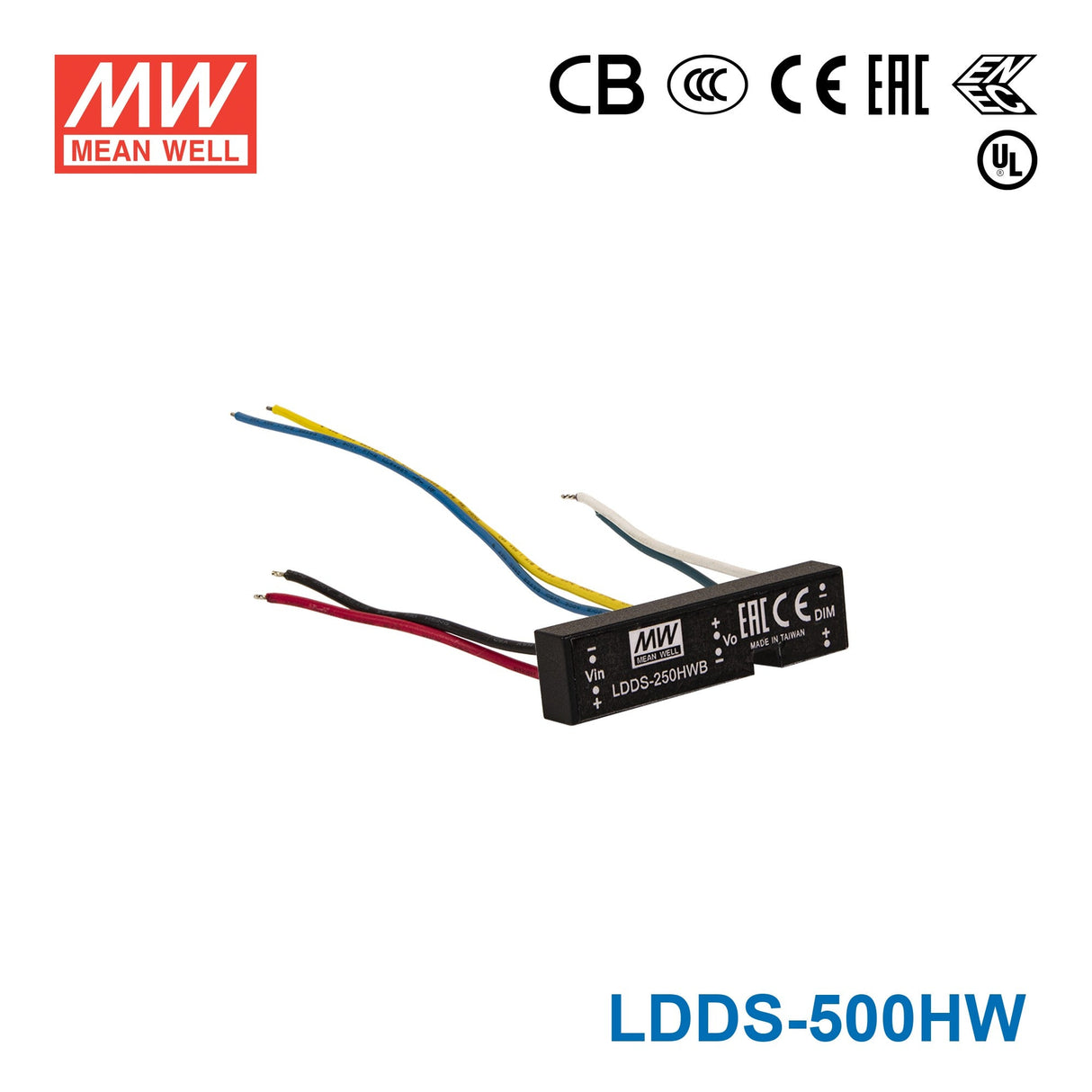Mean Well LDDS - 500HW DC/DC LED Driver CC 500mA - Step - down Wire Type - LDDS-500HW - powersupplymall.com