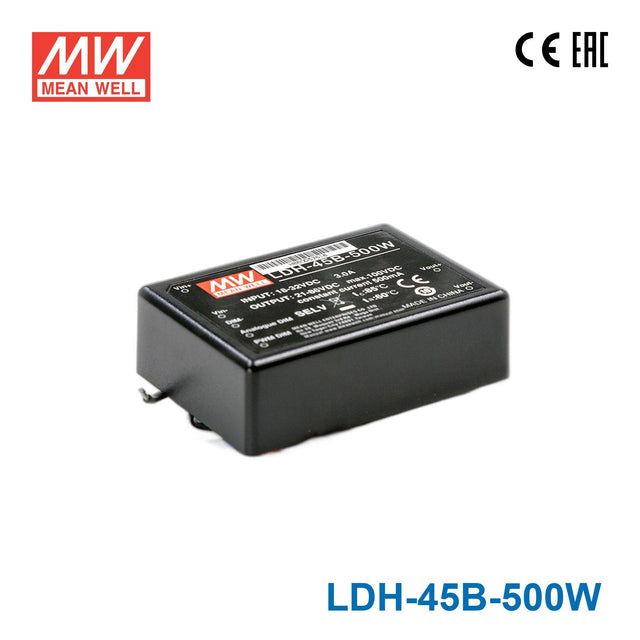 Mean Well LDH-45B-500W DC/DC LED Driver CC 500mA - Step-up - LDH-45B-500W - powersupplymall.com
