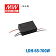 Mean Well LDH DC/DC LED Driver CC 700mA - Step - up - with Wire - LDH-65-700W - powersupplymall.com