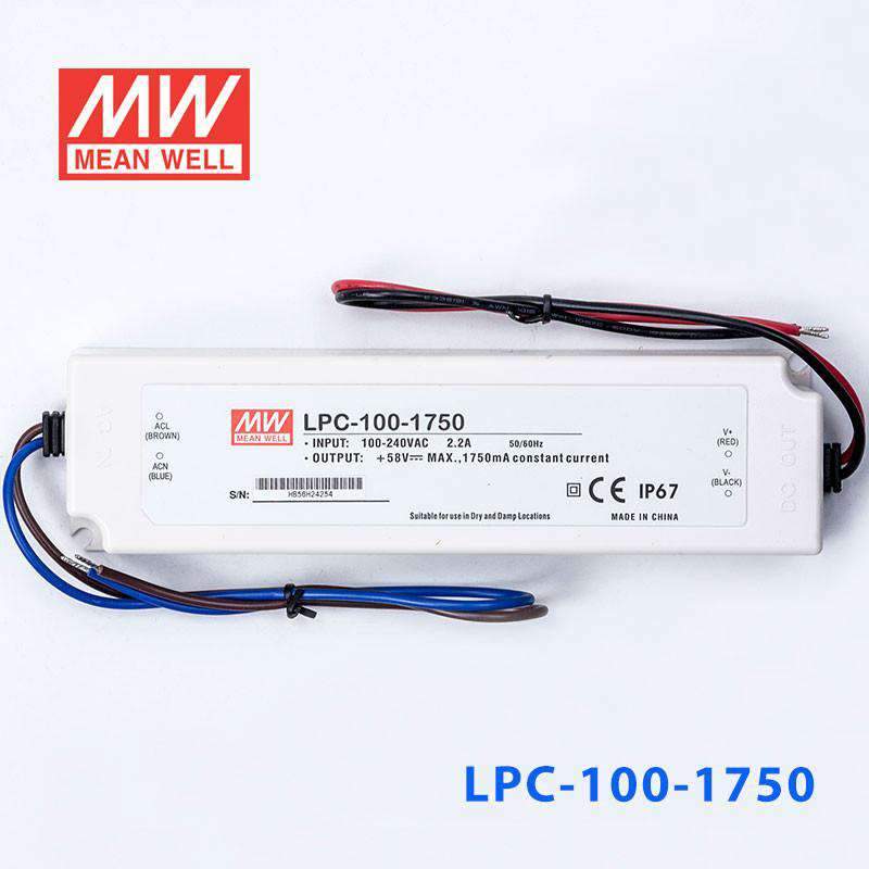 Mean Well LPC-100-1750 Power Supply 100W 1750mA - LPC-100-1750 - powersupplymall.com