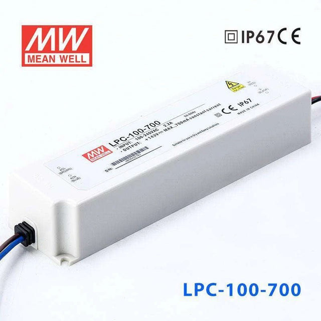 Mean Well LPC - 100 - 700 Power Supply 100W 700mA - LPC-100-700 - powersupplymall.com