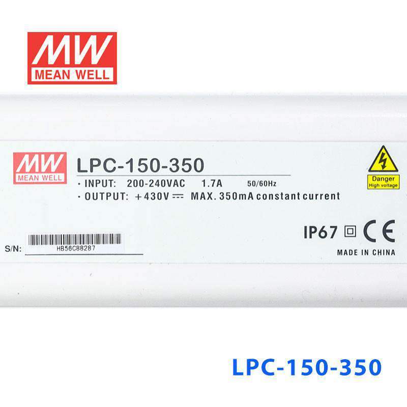 Mean Well LPC - 150 - 350 Power Supply150W 350mA - LPC - 150 - 350 - powersupplymall.com