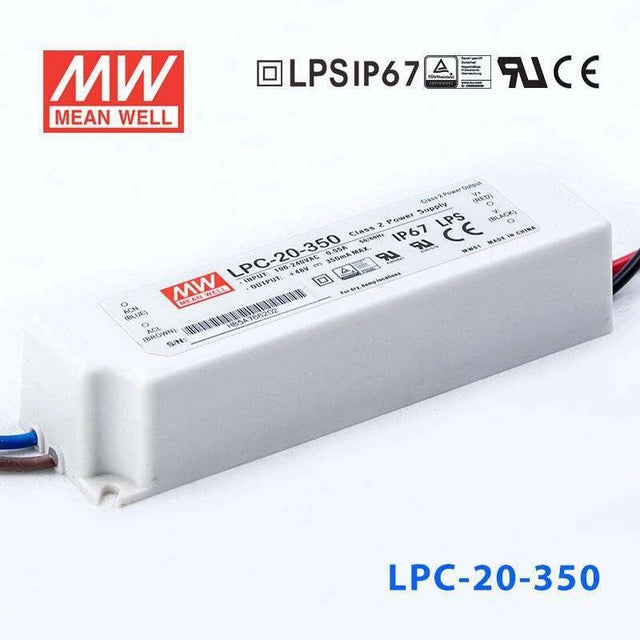 Mean Well LPC-20-350 Power Supply 20W 350mA - LPC-20-350 - powersupplymall.com