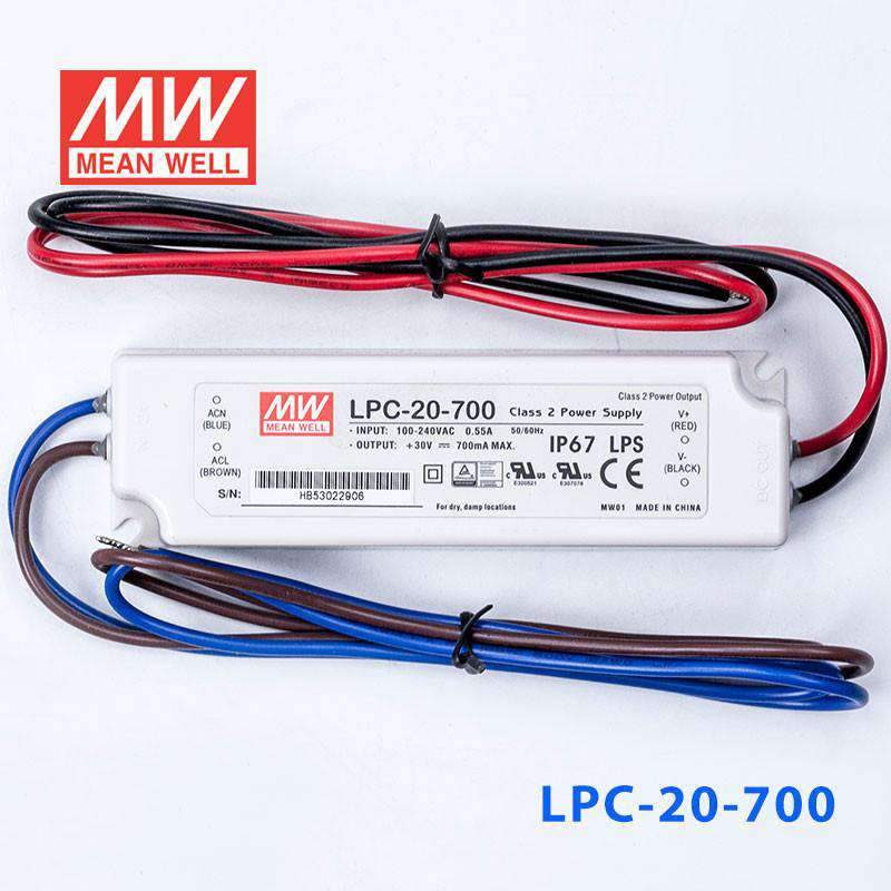 Mean Well LPC-20-700 Power Supply 20W 700mA - LPC-20-700 - powersupplymall.com