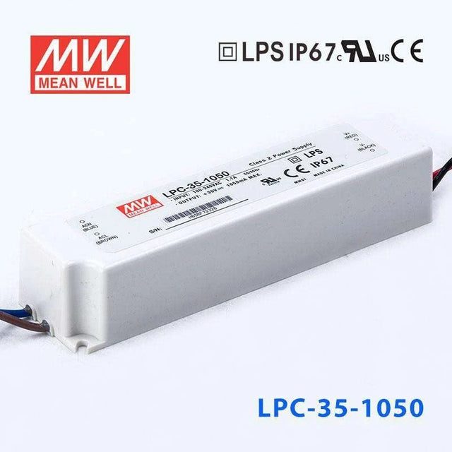 Mean Well LPC-35-1050 Power Supply 35W 1050mA - LPC-35-1050 - powersupplymall.com