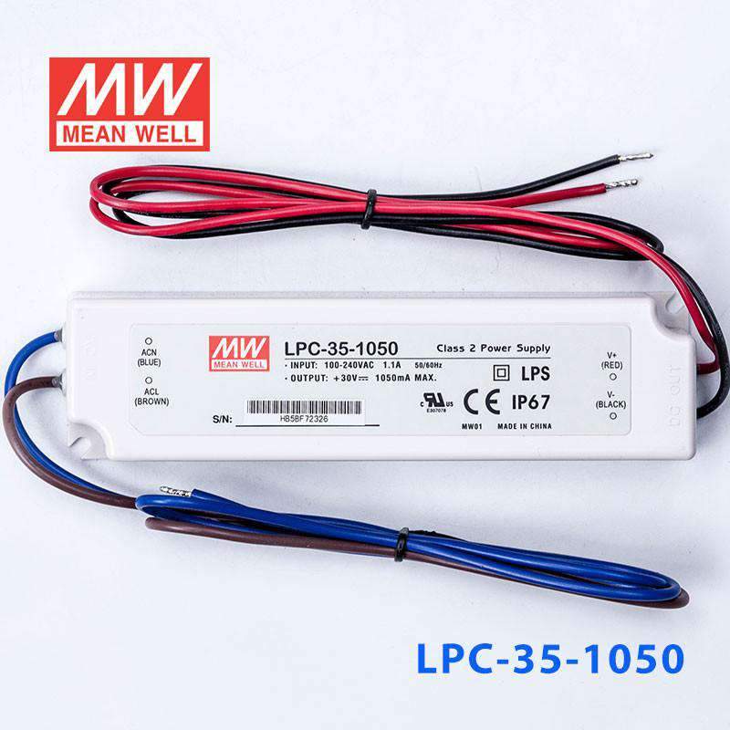 Mean Well LPC-35-1050 Power Supply 35W 1050mA - LPC-35-1050 - powersupplymall.com