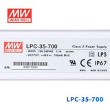 Mean Well LPC-35-700 Power Supply 35W 700mA - LPC-35-700 - powersupplymall.com