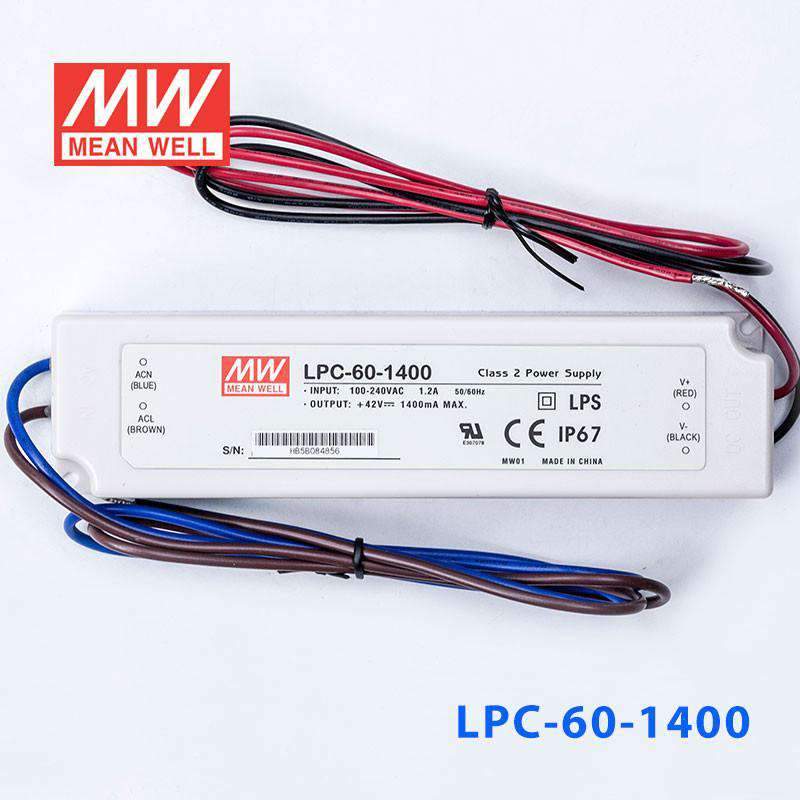 Mean Well LPC - 60 - 1400 Power Supply 60W 1400mA - LPC-60-1400 - powersupplymall.com