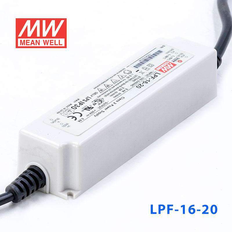 Mean Well LPF-16-20 Power Supply 16W 20V 800mA - LPF-16-20 - powersupplymall.com