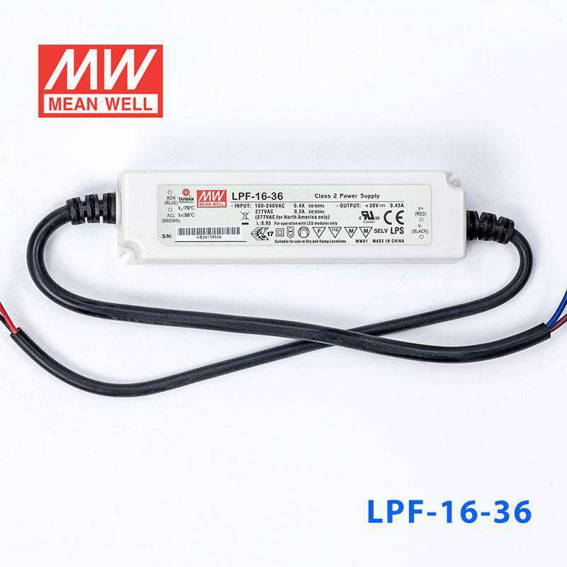 Mean Well LPF - 16 - 36 Power Supply 16W 36V - LPF-16-36 - powersupplymall.com