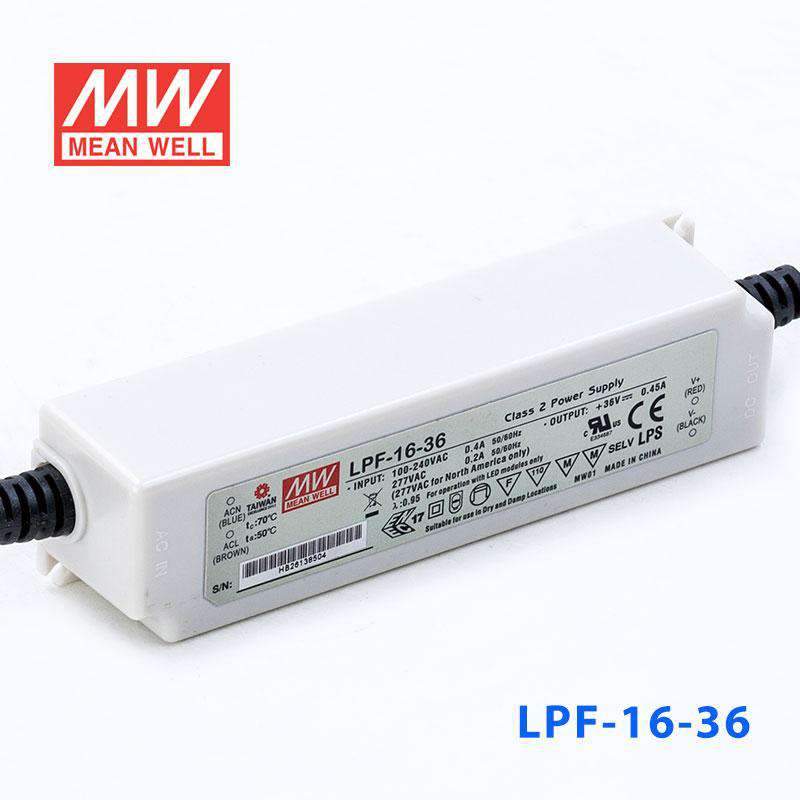 Mean Well LPF - 16 - 36 Power Supply 16W 36V - LPF-16-36 - powersupplymall.com