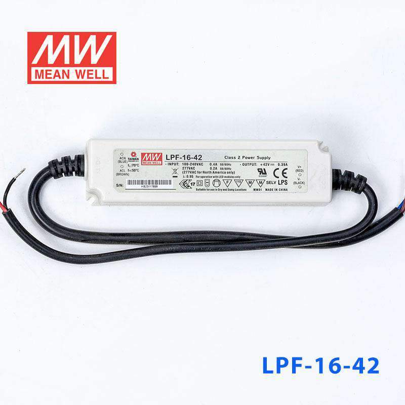 Mean Well LPF-16-42 Power Supply 16W 42V 390mA - LPF-16-42 - powersupplymall.com