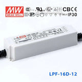 Mean Well LPF - 16D - 12 Power Supply 16W 12V - Dimmable - LPF-16D-12 - powersupplymall.com