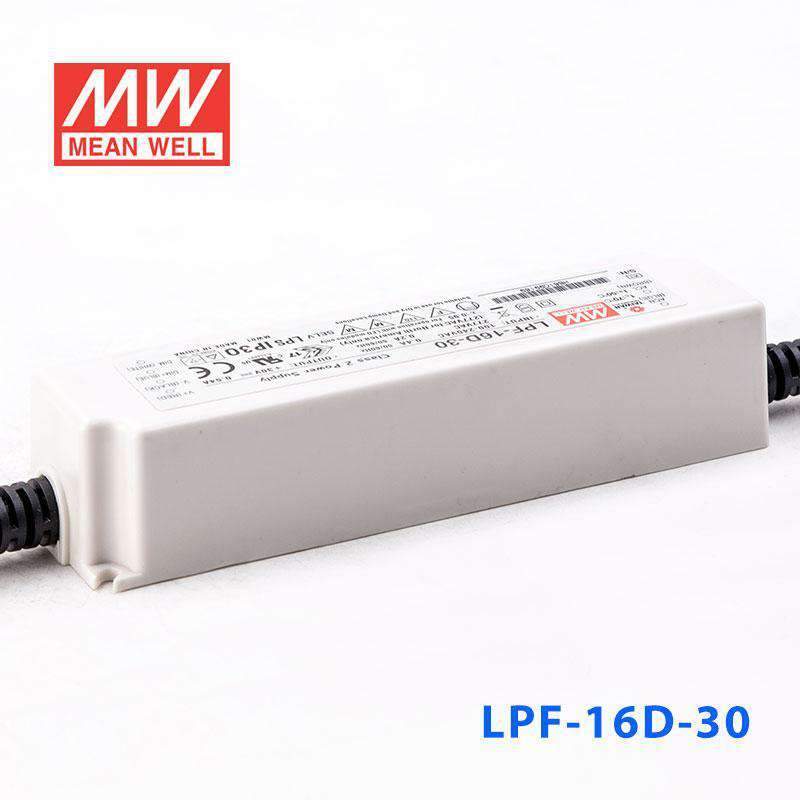 Mean Well LPF-16D-30 Power Supply 16W 30V - Dimmable 540mA - LPF-16D-30 - powersupplymall.com