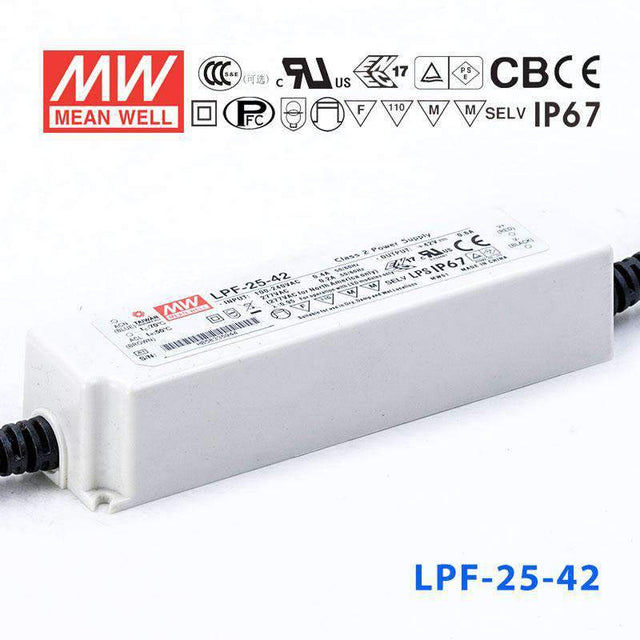 Mean Well LPF-25-42 Power Supply 25W 42V 600mA - LPF-25-42 - powersupplymall.com