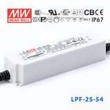 Mean Well LPF-25-54 Power Supply 25W 54V 470mA - LPF-25-54 - powersupplymall.com