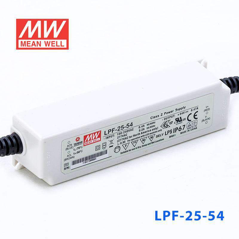 Mean Well LPF-25-54 Power Supply 25W 54V 470mA - LPF-25-54 - powersupplymall.com
