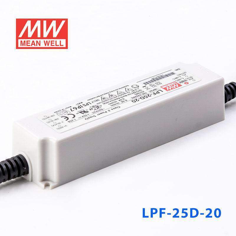 Mean Well LPF-25D-20 Power Supply 25W 20V - Dimmable 1.25A - LPF-25D-20 - powersupplymall.com