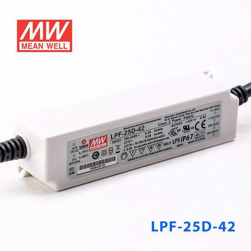 Mean Well LPF - 25D - 42 Power Supply 25W 42V - Dimmable - LPF-25D-42 - powersupplymall.com
